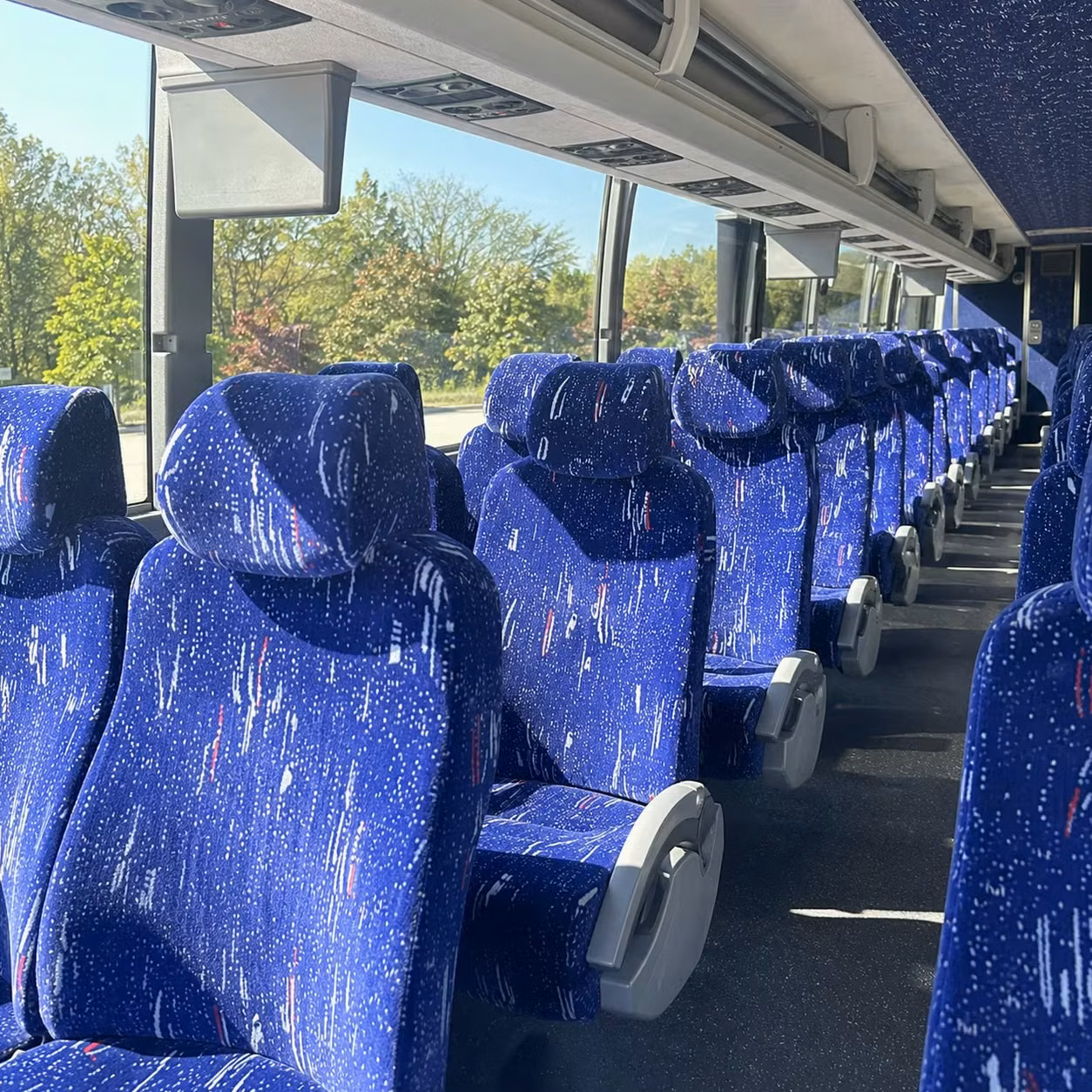 56 passenger charter bus inside