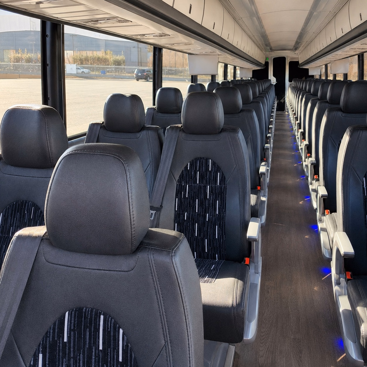 sacramento charter bus interior